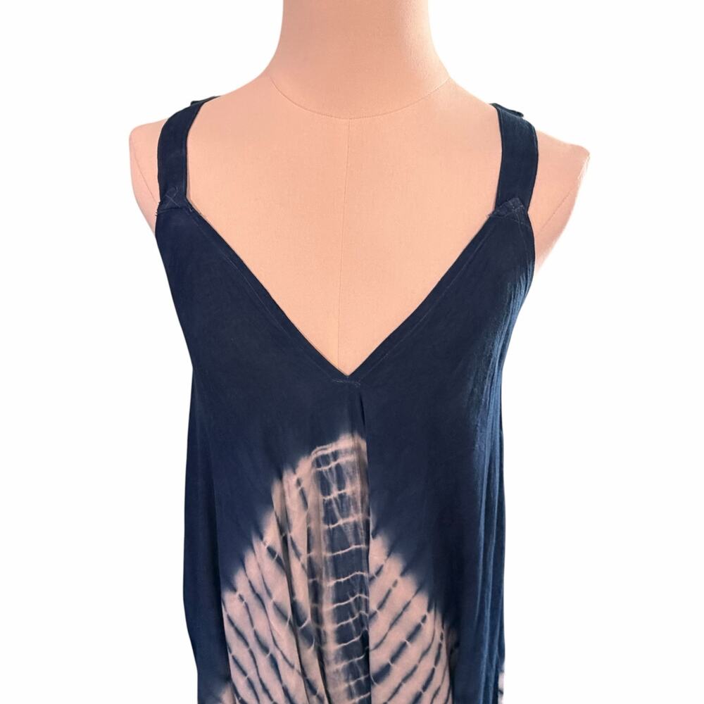 Shoreline Wear Indigo Blue Tie Dye Harem Jumpsuit Maxi Dress Boho Small 215624 - Picture 4 of 16